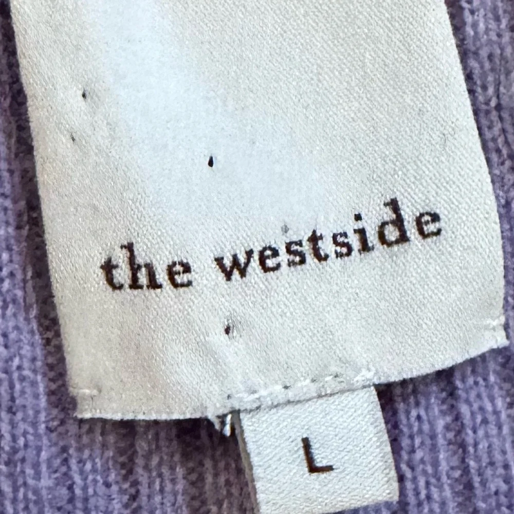 The Westside Kaia Purple Lavender Wool Cashmere Ribbed Knit Spring Sweater Large